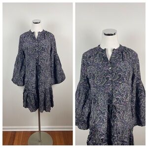 Elizabeth James The Label Black Purple Yellow Paisley Dress New Women XS